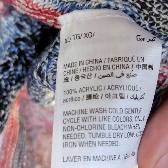 NWT Style & Co Multicolor 100% Acrylic Vest Sleeveless Knitted Fringe-Trim Sz XL - Picture 5 of 8